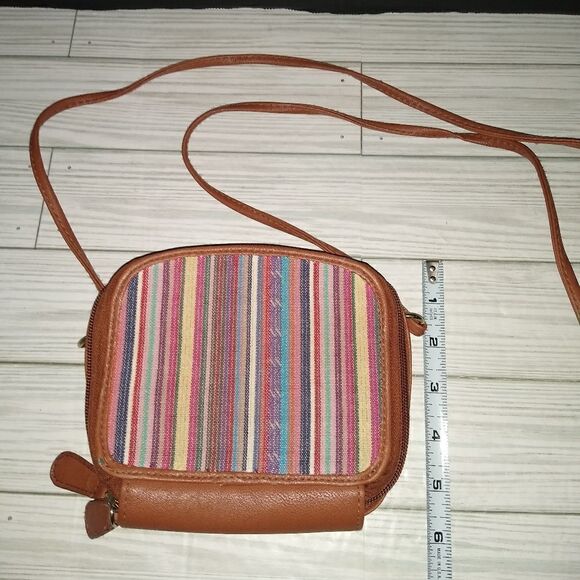 Claire's Women's Girl Mini Crossbody Bag Multicolor Stripes Design - Picture 7 of 9